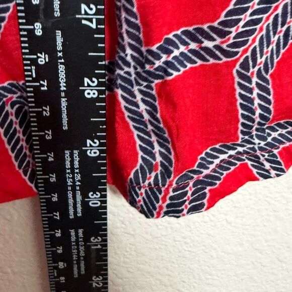 Charter Club Blouse Women's Medium Red V-Neck 3/4 Sleeve Career Shirt Top - Picture 5 of 8